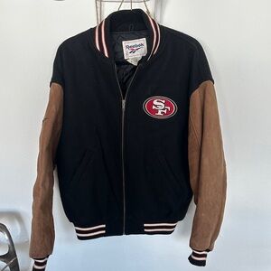 Vintage Reebok San Francisco 49ers leather bomber/letterman Jacket